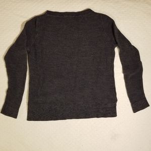 Loft grey ribbed scoop neck crew neck sweater